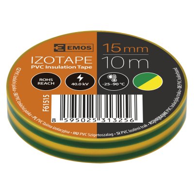 EMOS Páska izolačná 15/10 zeleno-žltá PVC F61515