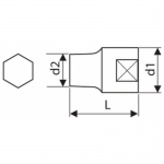 JONNESWAY Hlavica na elektróny 1/2 17 predĺžená kovaná s vyhadzovačom (orech) S18A4117M