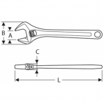 JONNESWAY Kľúč nastaviteľný-posuvný 375mm PVC rukoväť W27AT15