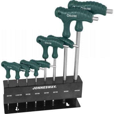 JONNESWAY Sada kľúčov imbus s guličkou 8 dielna (2-10) s PVC rukoväťou H10MB08S